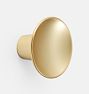 Round Dish Cabinet Knob, Aged Brass