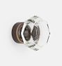 Octagon Glass Cabinet Knob, Burnished Antique