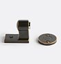 Traditional Floor Mounted Magnetic Door Stop, Burnished Antique