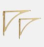 OPEN BOX Arched Shelf Brackets, Unlacquered Brass