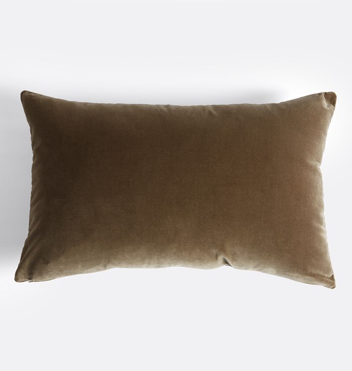 OPEN BOX Italian Velvet Pillow Cover, Mink Velvet - 16" x 26"