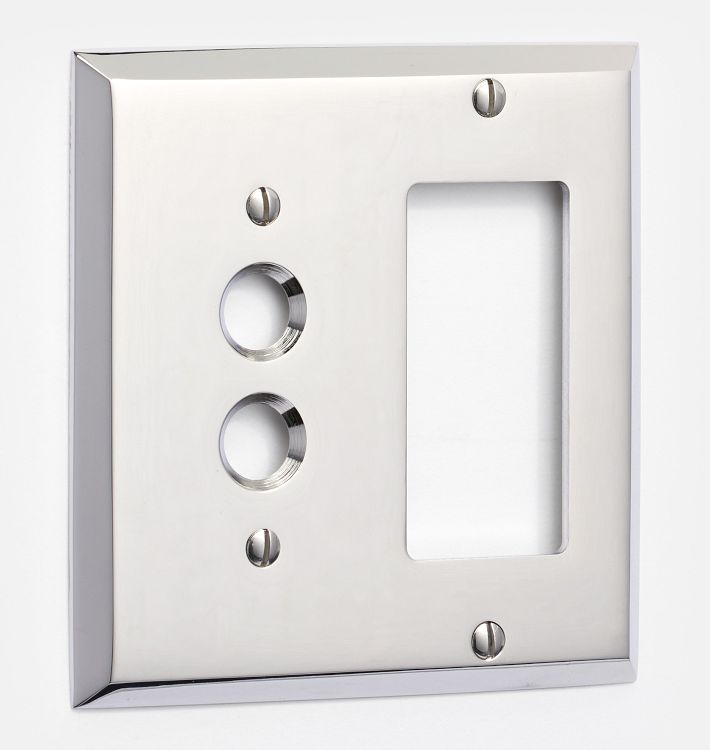 Lewis Push-Button GFCI Switchplate, Polished Chrome
