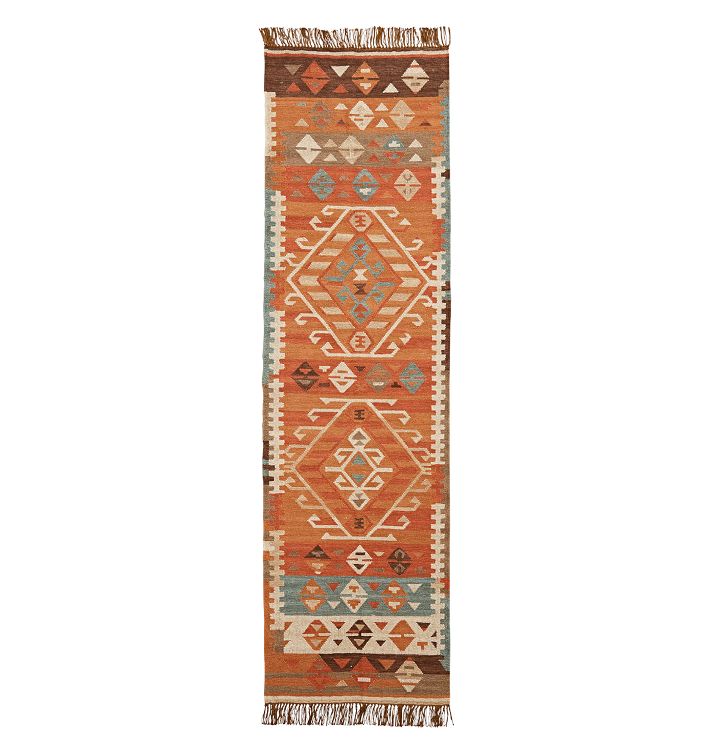 OPEN BOX: Ramona Flatweave Kilim Rug, Roman Tobacco - 2-1/2' x 9'