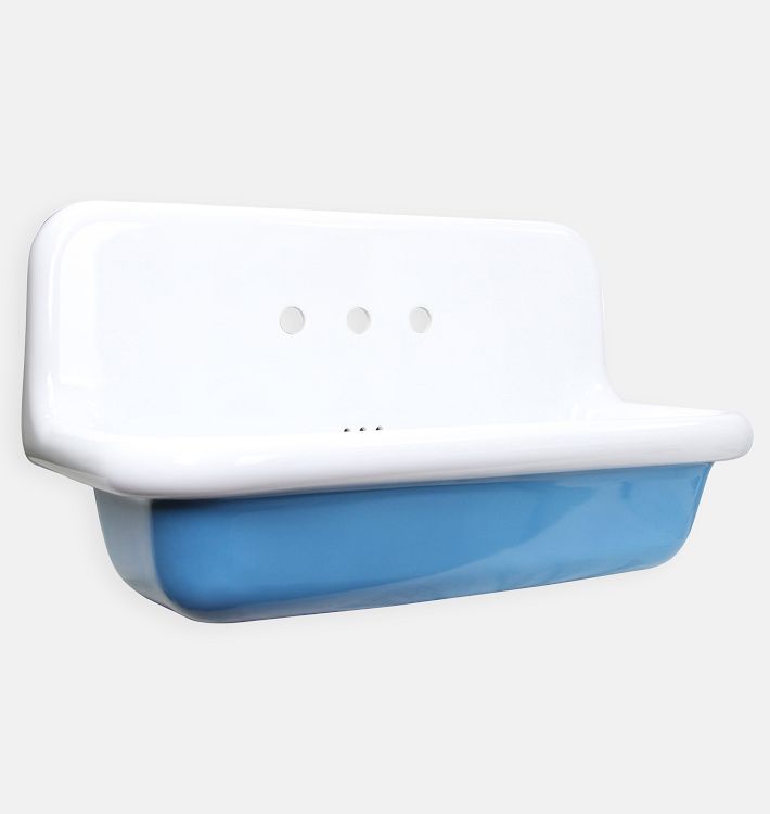 OPEN BOX: Juniper Fireclay Utility Sink - Blue - 36"