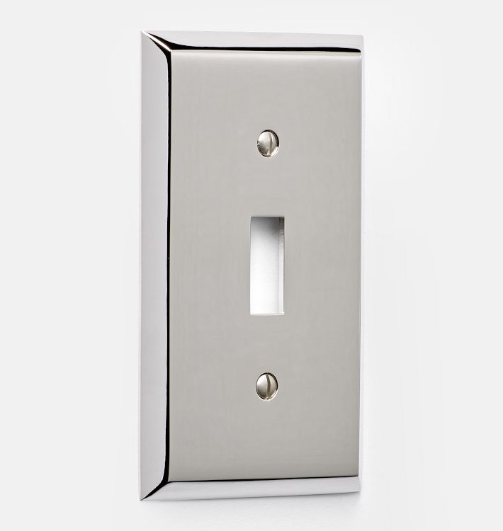 Lewis Single Toggle Switchplate, Polished Nickel