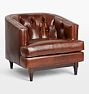 OPEN BOX: Monrowe Leather Chair, Mont Blanc Leather Bourbon