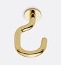 Indoor/Outdoor Swag J Hook, Unlacquered Brass