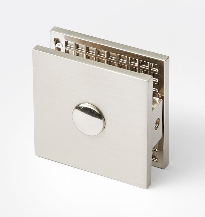 Wall Mount Shower Glass Clamp, Brushed Nickel