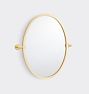 Trask Oval Pivot Mirror, Small - Aged Brass