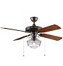 Heron Ceiling Fan with Clear Ogee Shade