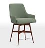 OPEN BOX: Dexter Swivel Counter Stool, Cannes Velvet Silver Sage