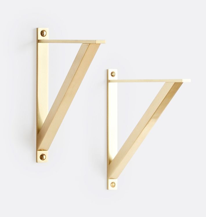 Single-Shelf Bracket Set - Aged Brass