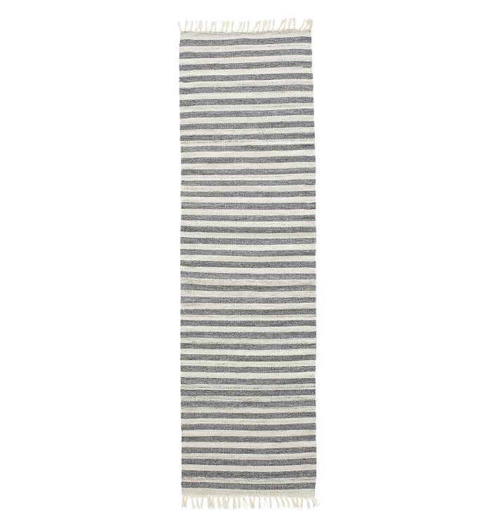OPEN BOX: Heathered Stripe Indoor/Outdoor Flatweave Rug, 2-1/2' x 9'