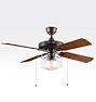 Heron Ceiling Fan with Clear Eastmoreland Shade