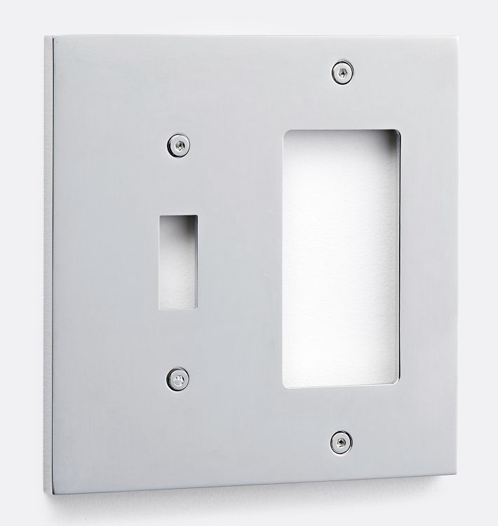 Fenton Toggle GFCI Switchplate, Polished Chrome