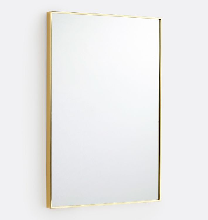 OPEN BOX: Thin Metal Frame Mirror, 20" x 30" - Aged Brass