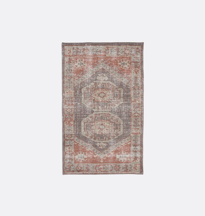 OPEN BOX: Halena Indoor/Outdoor Hand-Knotted Rug, 3" x 5" - Rosewood & Gunmetal