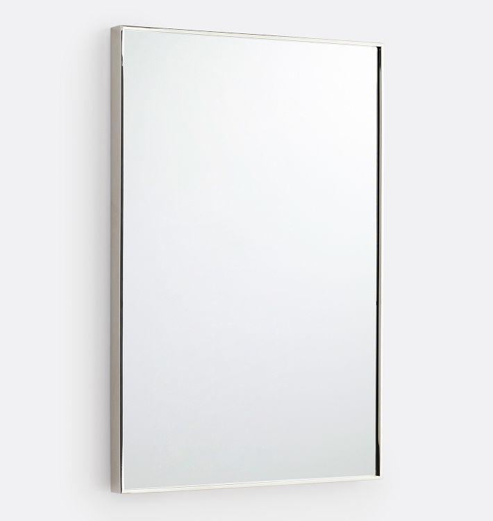 OPEN BOX: Thin Metal Frame Mirror, 20" x 30" - Polished Nickel
