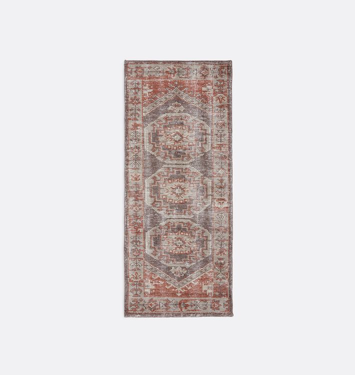 OPEN BOX: Halena Indoor/Outdoor Hand-Knotted Rug, 2-1/2" x 6" - Rosewood & Gunmetal