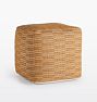 OPEN BOX: Woven Cotton Pouf, 16" x 16"  x 16" - Camel