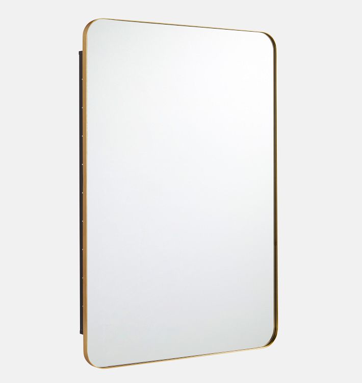 OPEN BOX: Oliver Inset Mount Medicine Cabinet, 24" x 36" - Aged Brass