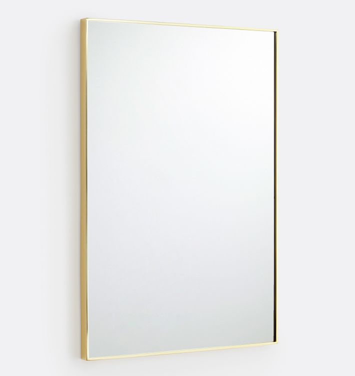 OPEN BOX: Thin Metal Frame Mirror, 24" x 36" - Aged Brass