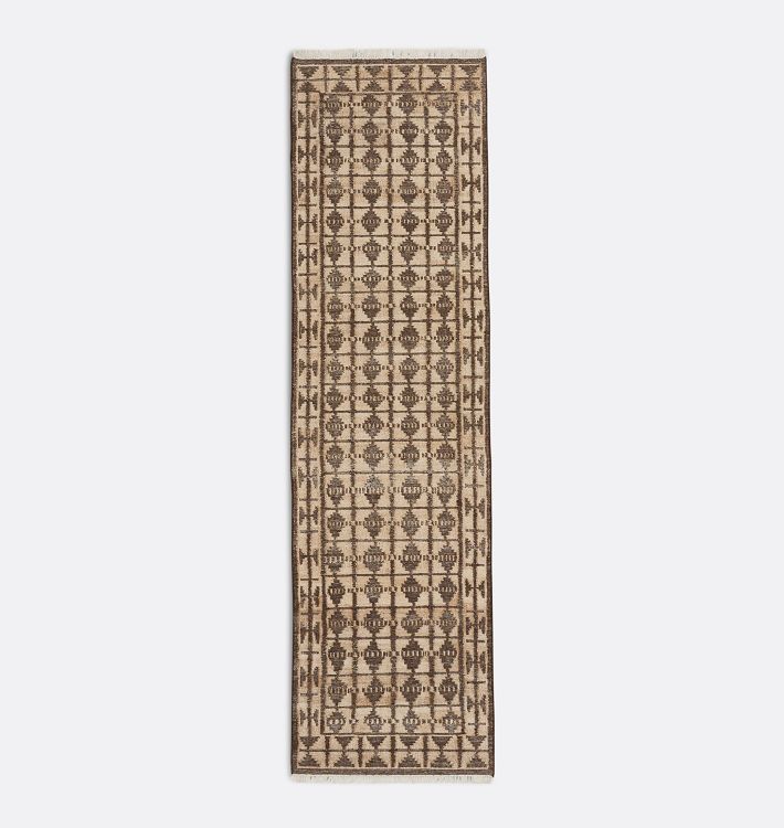 OPEN BOX: Jasmine Jute & Wool Flatweave Rug, 2-1/2' x 9' - Natural and Espresso