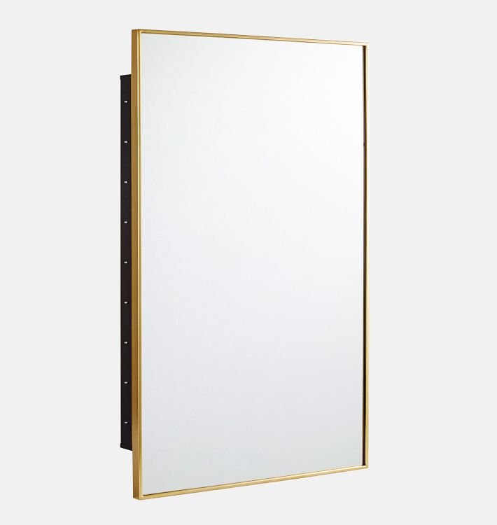 OPEN BOX: Barron Inset Mount Medicine Cabinet, 21" x 34" - Aged Brass