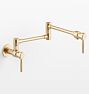 Sutton Wall Mount Pot Filler - Aged Brass