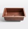 Villa Antique Copper Single Kitchen Sink, 30" x 9" x 20"