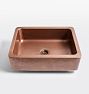 Quiroga Antique Copper Single Kitchen Sink, 25" x 9" x 22"