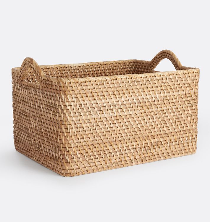 OPEN BOX: Rinna Rattan Basket, 18" x 14" x 12" - Natural