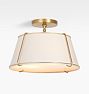 Conical 16" Semi-Flush Mount, Aged Brass - White Shade