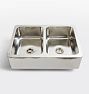 Quiroga Stainless Steel Double Kitchen Sink, 33" x 9" x 22"