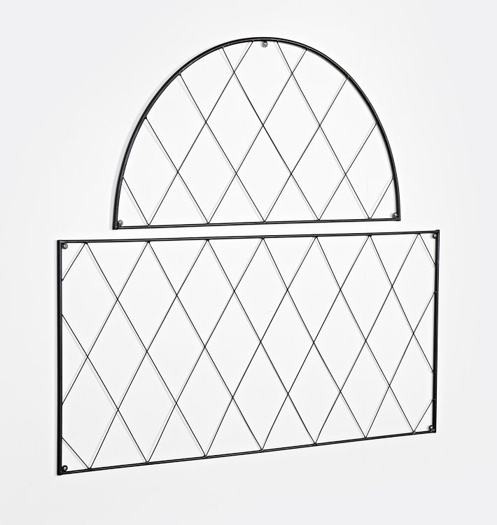 Diamond Lattice Black Iron Two Piece Trellis