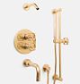 Tolson Thermostatic Tub Shower Set With Handshower, Aged Brass