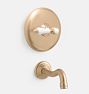 Connor Porcelain Lever Pressure Balanced Tub Filler, Aged Brass