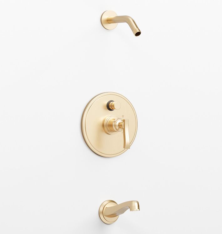 Rigdon Lever Handle Pressure Balanced Tub & Shower Set, Aged Brass