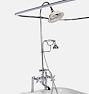 Deck-Mount Tub Filler with Shower Enclosure & Handshower - Polished Chrome