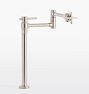 West Slope Cross Handle Deck Mount Pot Filler - Brushed Nickel
