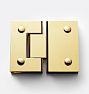 Glass-to-Glass Shower Door 180 Degree Hinge, Unlacquered Brass