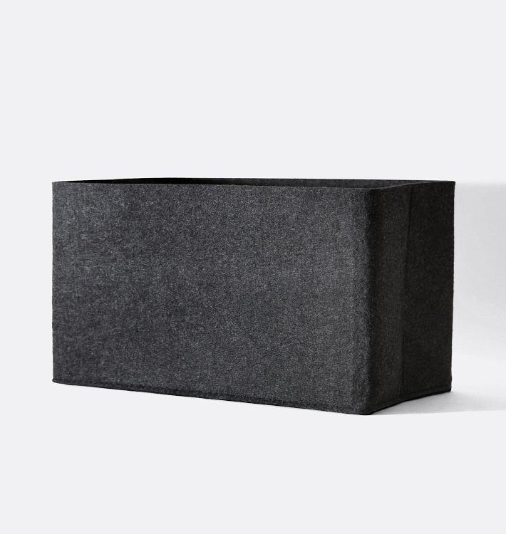 Felt Flex Bin, Set of 2, Small - Carbon