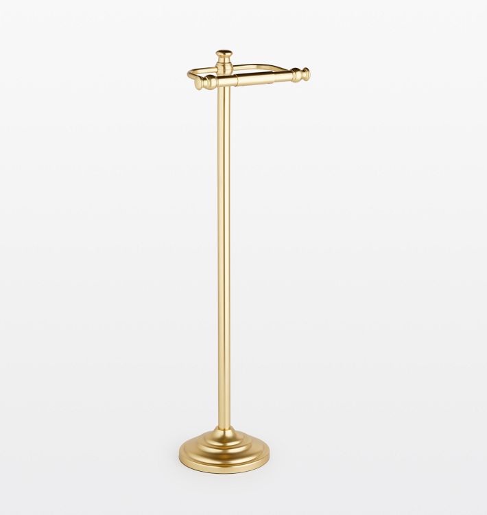 Howell Standing Toilet Paper Holder, Aged Brass