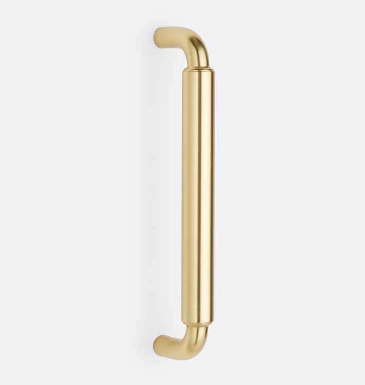 Lachlan Door Push Bar with Handle, Aged Brass