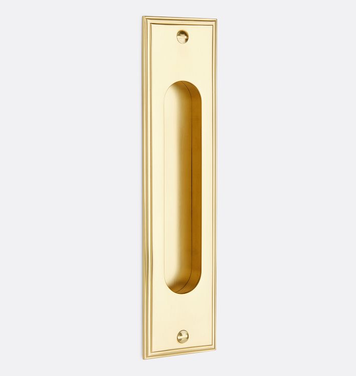 Lachlan Flush Door Pull, Aged Brass