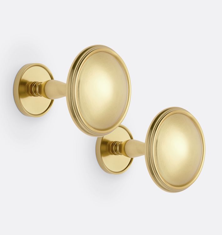 Traditional Post Drapery Tieback, Set of 2, Aged Brass