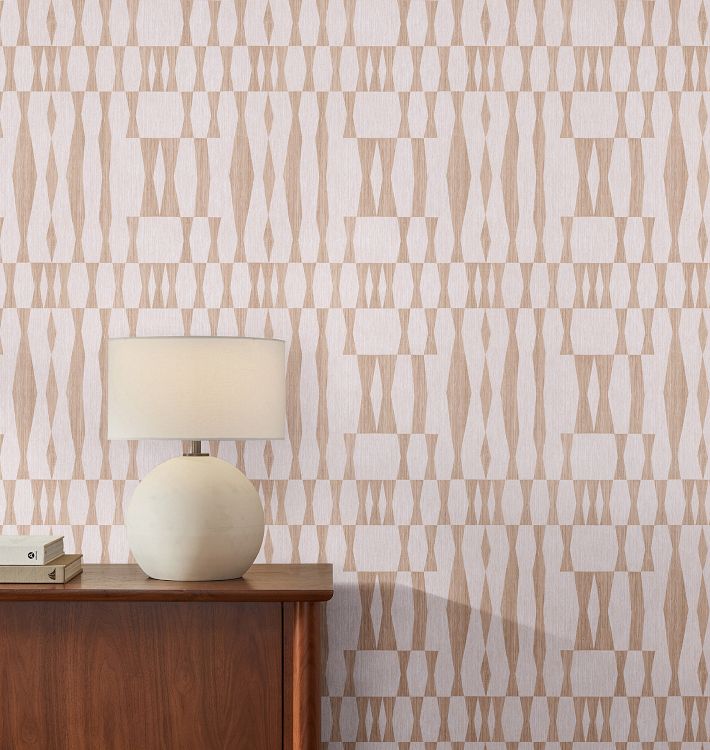 Faux Grasscloth Geo Peel & Stick Tempaper Wallpaper, Swatch