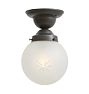 Semi Flush Mount Vintage Etched Glass Globe Shade with Wheelcut Starbursts