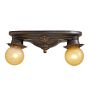 Vintage Classical Revival Petite Pan Flush Mount 2 Light Bare Bulb