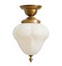 Statement Semi Flush Mount with Vintage Acorn Glass Shade and Finial
